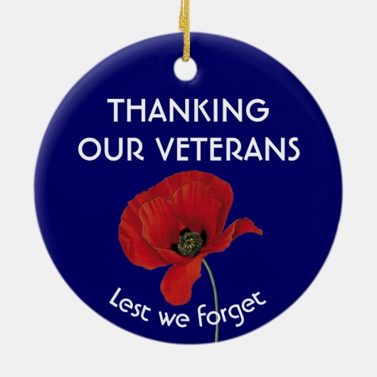 DANK ONZE VETERANEN ZOLANG we Poppie vergeten Keramisch Ornament (Achterkant)