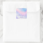 Dank Pink Holografisch Bruids Sweet 16de Afgestude Vierkante Sticker (Tas)