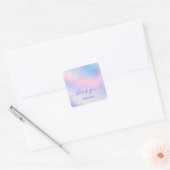 Dank Pink Holografisch Bruids Sweet 16de Afgestude Vierkante Sticker (Envelop)