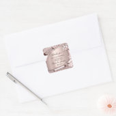 Dank QUINCEAÑERA Sweet 16th Roos Favor Vierkante Sticker (Envelop)