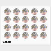 Dank Roos Ballons Blue Silver ter gelegenheid van  Ronde Sticker (Vel)