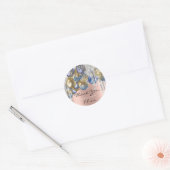 Dank Roos Ballons Blue Silver ter gelegenheid van  Ronde Sticker (Envelop)