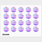 Dank Roos Naam Datum Spark Beach Waves Roze Ronde Sticker (Vel)