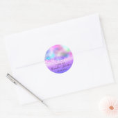 Dank Roos Naam Datum Spark Beach Waves Roze Ronde Sticker (Envelop)