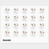 Dank Roos Naam Datum White Golden Lights Ivy Ronde Sticker (Vel)