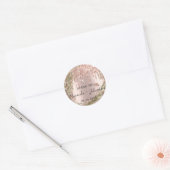 Dank Rose Gold Naam Save The Date Krans Drips Ronde Sticker (Envelop)
