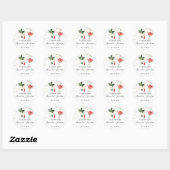Dank Rose Naam Datum Wit Gouden Lichten Klimop Ronde Sticker (Vel)