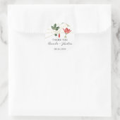 Dank Rose Naam Datum Wit Gouden Lichten Klimop Ronde Sticker (Tas)
