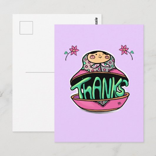 Dank Russische Pop Briefkaart (Voorkant / Achterkant)