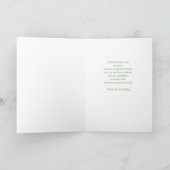 Dank schoonmoeder, Religieuze Groene Madeliefjesbl Bedankkaart (Binnen)