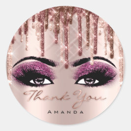 Dank Script Berry Makeup Roos Eyelash 3D drip Ronde Sticker