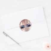 Dank Script Navy Makeup Roos Eyelash 3D drip Ronde Sticker (Envelop)