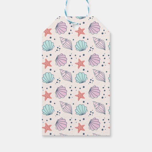 Dank Seashell Verjaardag Minimaal Cadeaulabel (Achterkant)