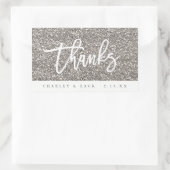 Dank Sliver Glitter Mini Wijn Champagne Etiket (Tas)