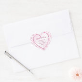 Dank u - 100e roze/wit nummerpatroon hart sticker (Envelop)
