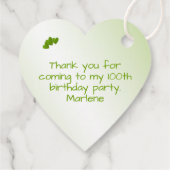 Dank u 100e Willekeurige Getal Patroon Groen/Wit Bedankjes Labels (Achterkant)