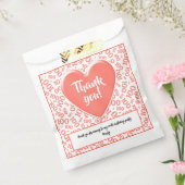 Dank u 100e Willekeurige Getal Patroon Koraal/Wit Bedankzakje (Gezegeld)