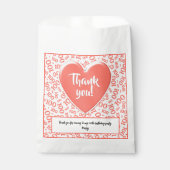 Dank u 100e Willekeurige Getal Patroon Koraal/Wit Bedankzakje (Voorkant)