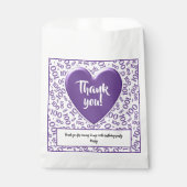 Dank u 100e Willekeurige Getal Patroon Paarse/Wit Bedankzakje (Voorkant)