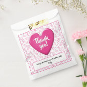 Dank u 100e Willekeurige Getal Patroon Roze/Wit Bedankzakje (Gezegeld)