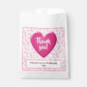 Dank u 100e Willekeurige Getal Patroon Roze/Wit Bedankzakje (Voorkant)