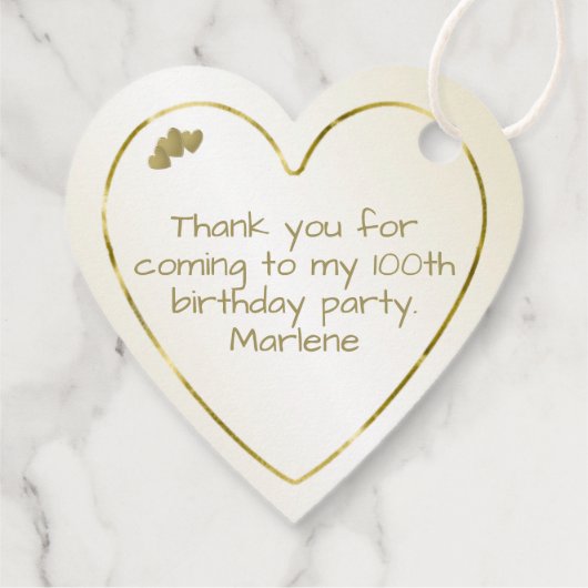 Dank u 100e willekeurige nummer patroon goud/wit bedankjes labels (Achterkant)