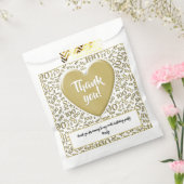 Dank u 100e willekeurige nummer patroon goud/wit bedankzakje (Gezegeld)