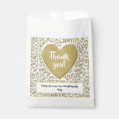 Dank u 100e willekeurige nummer patroon goud/wit bedankzakje (Voorkant)