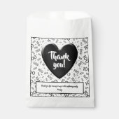 Dank u 100e willekeurige nummer patroon zwart/wit bedankzakje (Voorkant)