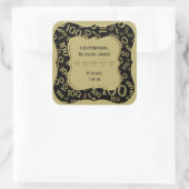 Dank u: 100th Nummerpatroon Gouden/Zwarte Steun Vierkante Sticker (Tas)