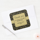 Dank u 100th zwart/gouden nummerpatroon vierkante sticker (Envelop)