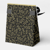 Dank u 105th verjaardag zwart/goud patroon bedankdoosjes (Achterkant)