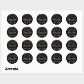 Dank u 18th Birthday Gold Glitter Confetti Zwart Ronde Sticker (Vel)