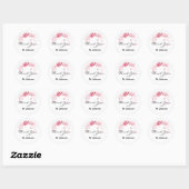 Dank u, 1,5-in roze afgunst of douche gunst (20) ronde sticker (Vel)