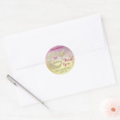 Dank u 1e verjaardag Zeemeermin Roze en Goud Ronde Sticker (Envelop)