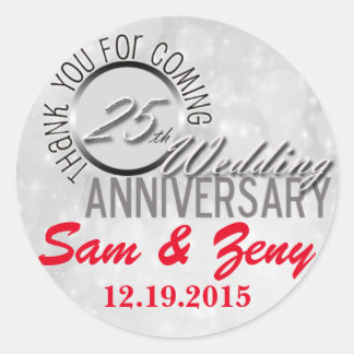 Dank u 25e bruiloft Jubileum gunst Sticker