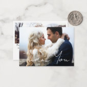 dank u 2 foto's eenvoudige minimalistische bruilof notitiekaartje (Voorkant / Achterkant in situ)