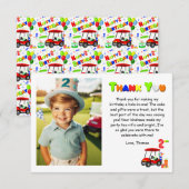 Dank u 2e verjaardag Patroon Rode Golf Cart Boy's Bedankkaart (Voorkant / Achterkant)