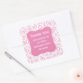 Dank u: 30ste verjaardag roze/wit nummerpatroon vierkante sticker (Envelop)