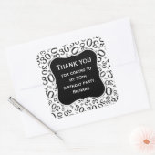 Dank u: 30ste verjaardag Zwart Nummer Patroon Vierkante Sticker (Envelop)