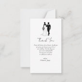 Dank u 3 fotocollage minimale bruiloft notitiekaartje (Achterkant)