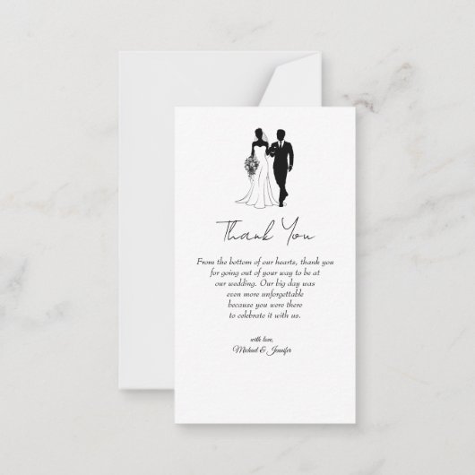 Dank u 3 fotocollage minimale bruiloft notitiekaartje (Achterkant)