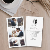 Dank u 3 fotocollage minimale bruiloft notitiekaartje