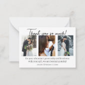 dank u 3 foto's winter bruiloft collage minimaal notitiekaartje (Voorkant)