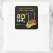 Dank u 40e verjaardag Gitaar Rocks 40 Vierkante Sticker (Tas)