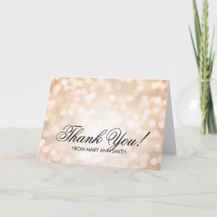 "Dank u" 40e verjaardag koperen glitterlampen Bedankkaart
