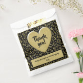 Dank u 40e willekeurige nummer patroon zwart / gou bedankzakje (Gezegeld)