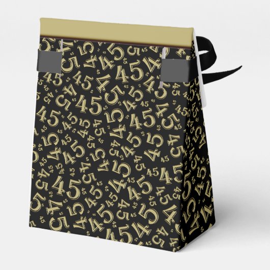 Dank u: 45e verjaardag thema goud/zwart bedankdoosjes (Achterkant)