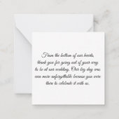 Dank u, 4 foto's bruiloft zwart-wit notitiekaartje (Achterkant)