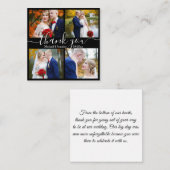 Dank u, 4 foto's bruiloft zwart-wit notitiekaartje (Voorkant / Achterkant)